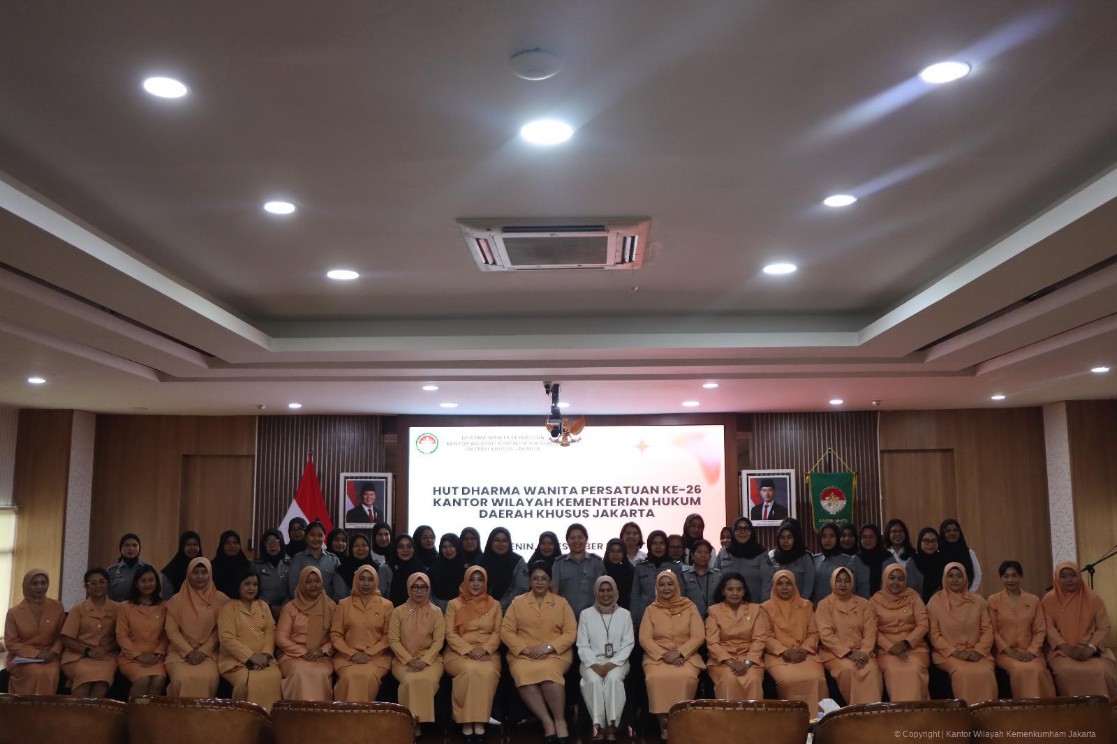 DWP Kanwil Kemenkum DK Jakarta Gelar Pertemuan Rutin dan Peringatan HUT ke-26 Dharma Wanita Persatuan